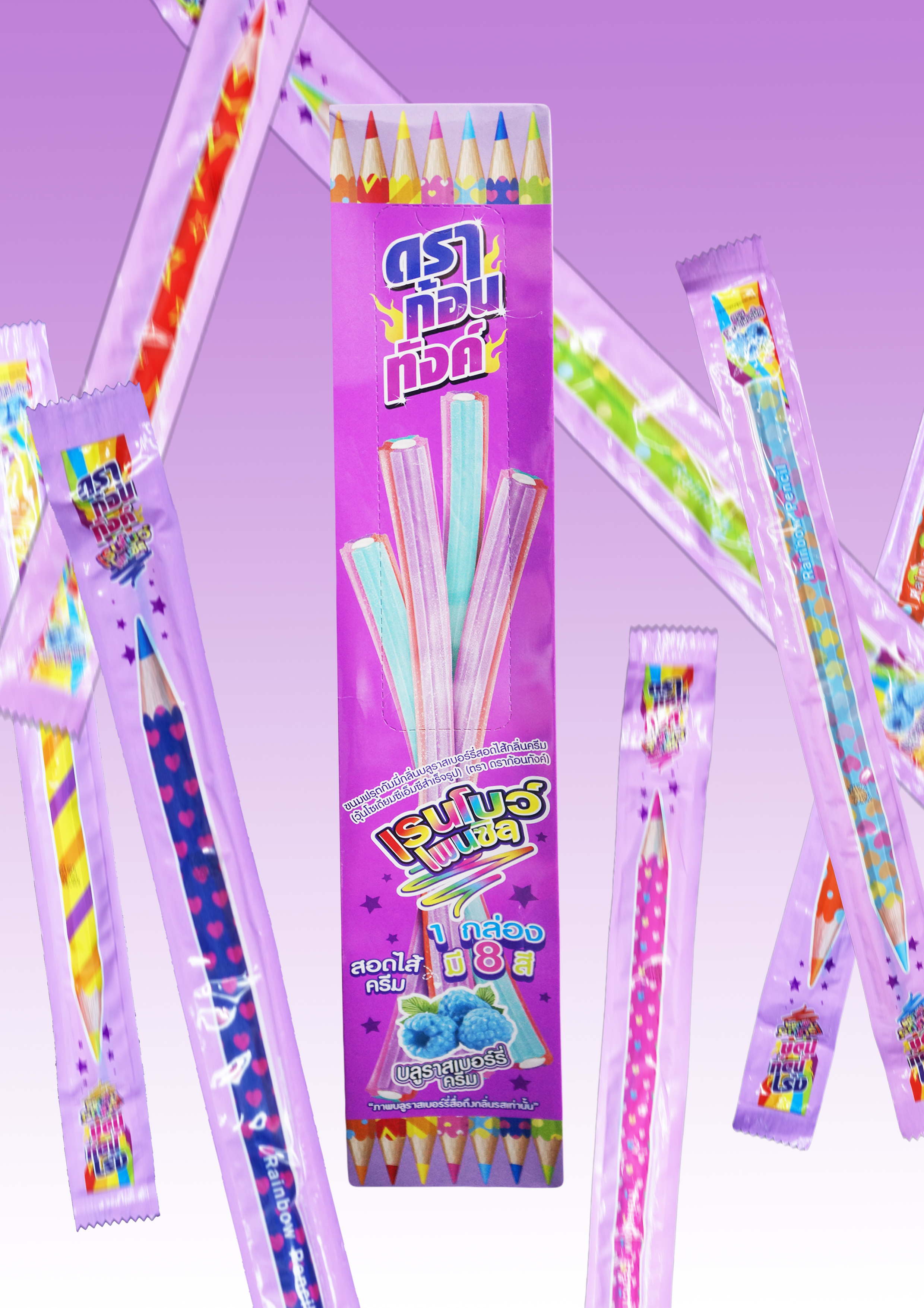 KẸO BÚT CHÌ THÁI LAN VỊ PHÚC BỒN TỬ 25G X 12 CÂY