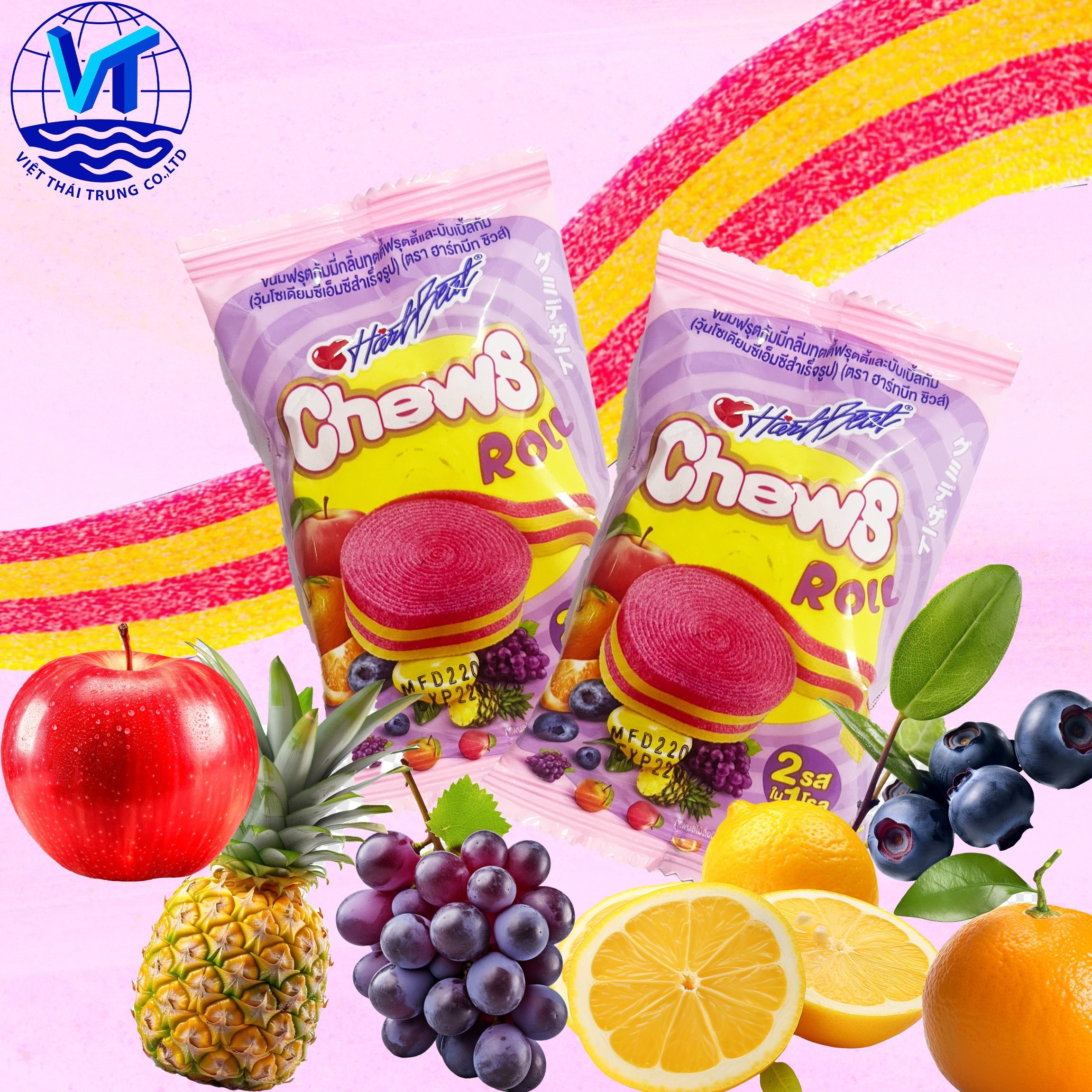 KẸO CUỘN TRÁI CÂY HARTBEAT